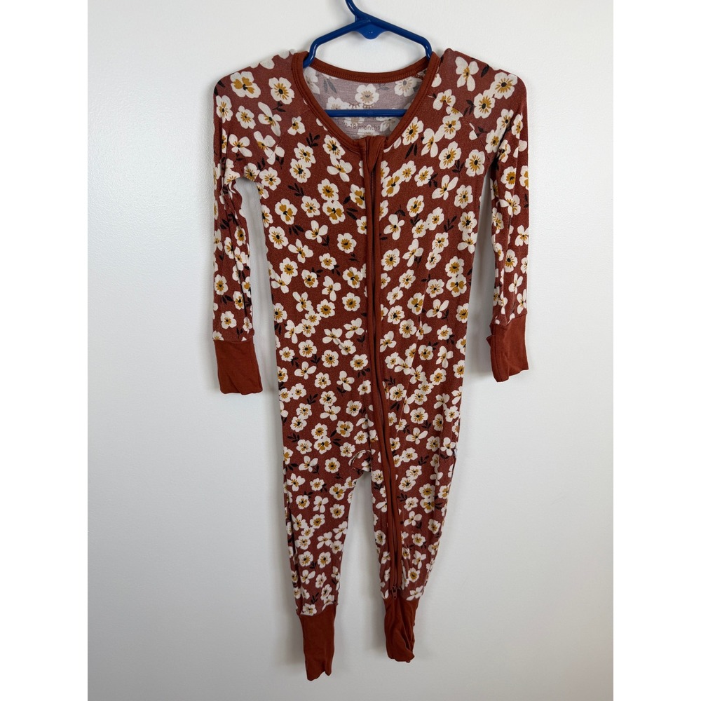 Little Sleepies Mocha Blossoms Bamboo Zippy 12-18 Months